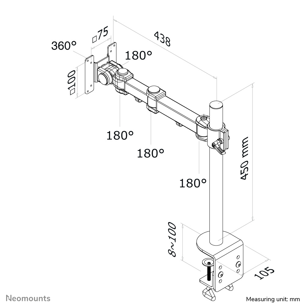 Neomounts FPMA-D960 Support d'écran à fixer 10-30"